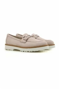 Hogan Loafers In Suede Leather Pink