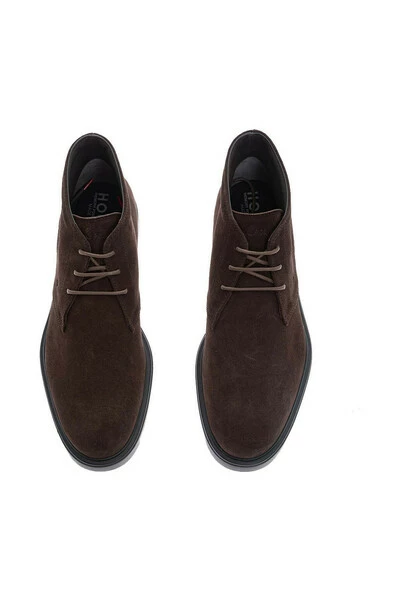 Hogan Instappers & Slip Ons Derby-box In Leather Crust With Laces Brown - Afbeelding 2