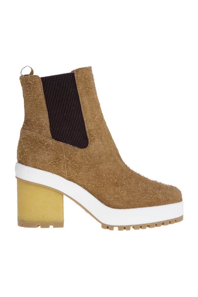 Hogan Schoenen Suède Enkellaarsje Met Hak 65 Mm Orange - Afbeelding 2