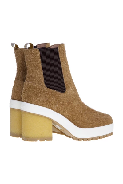 Hogan Schoenen Suède Enkellaarsje Met Hak 65 Mm Orange - Afbeelding 4