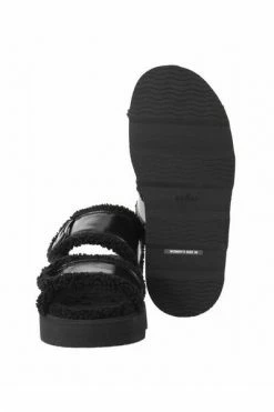 Hogan Slippers H222 - Sliders With Fur Black