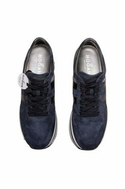 Hogan Midi Sneakers With Metallic H Blue