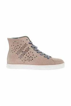Hogan Sneakers Rising In Perforated Leather Crust Beige