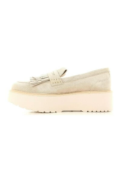 Hogan Sleehakken Wedge Loafers In Suede Beige - Afbeelding 2