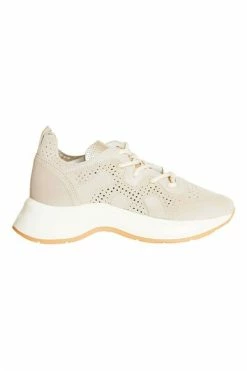 Hogan Sneakers Speedyrun In Laserato Suede Beige