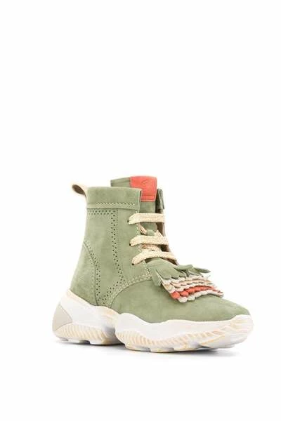 Hogan Enkellaarsjes LACE-UP Shoes Green - Afbeelding 4