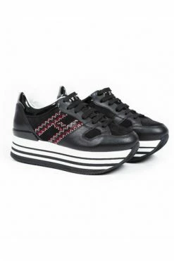 Hogan Leather Sneakers With Maximum Platform Black