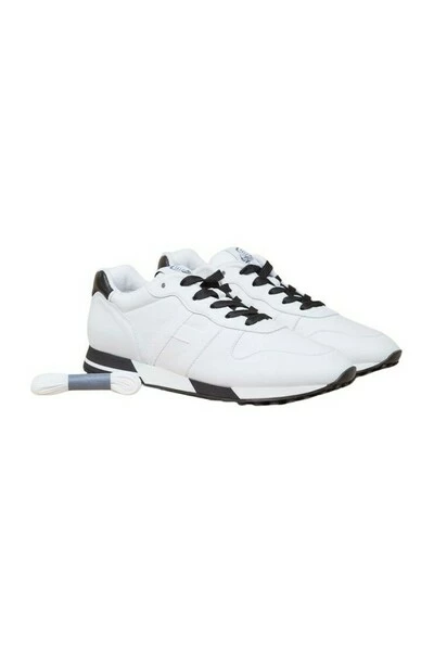 Hogan H383 Nappa Sneakers With Contrasting Heel Counter White - Afbeelding 3