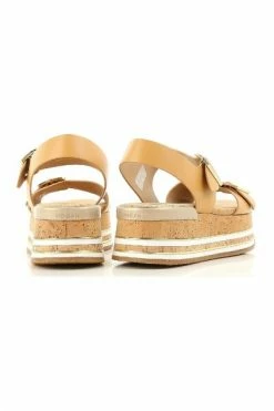 Hogan Sleehakken Flat Wedges Sandals Beige