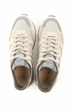 Hogan Sneakers Shoes In Leather Beige
