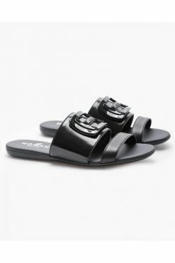 Hogan Slippers Slides Black