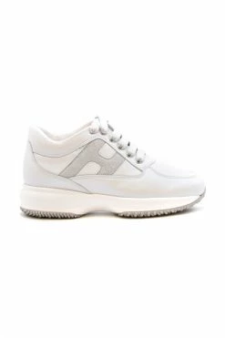 Hogan Logo-Patch Lace-Up Sneakers White