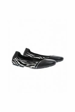 Hogan Ballerina's Wrap Ballet Flats With Zebra Print Black
