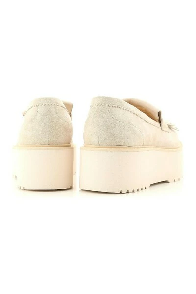 Hogan Sleehakken Wedge Loafers In Suede Beige - Afbeelding 5